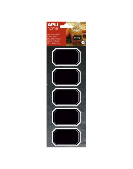 APLI ETIQUETAS PIZARRA OCTOGONALES 65 X 41 MM 10 U.