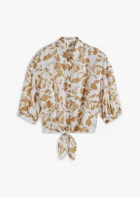 Blusa Crema-beige de flores