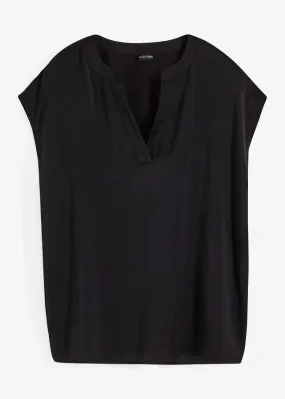 Blusa de satén Negro