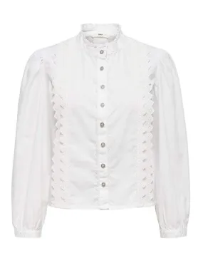 Camisa Only Wild encaje blanca cuello perkins para mujer