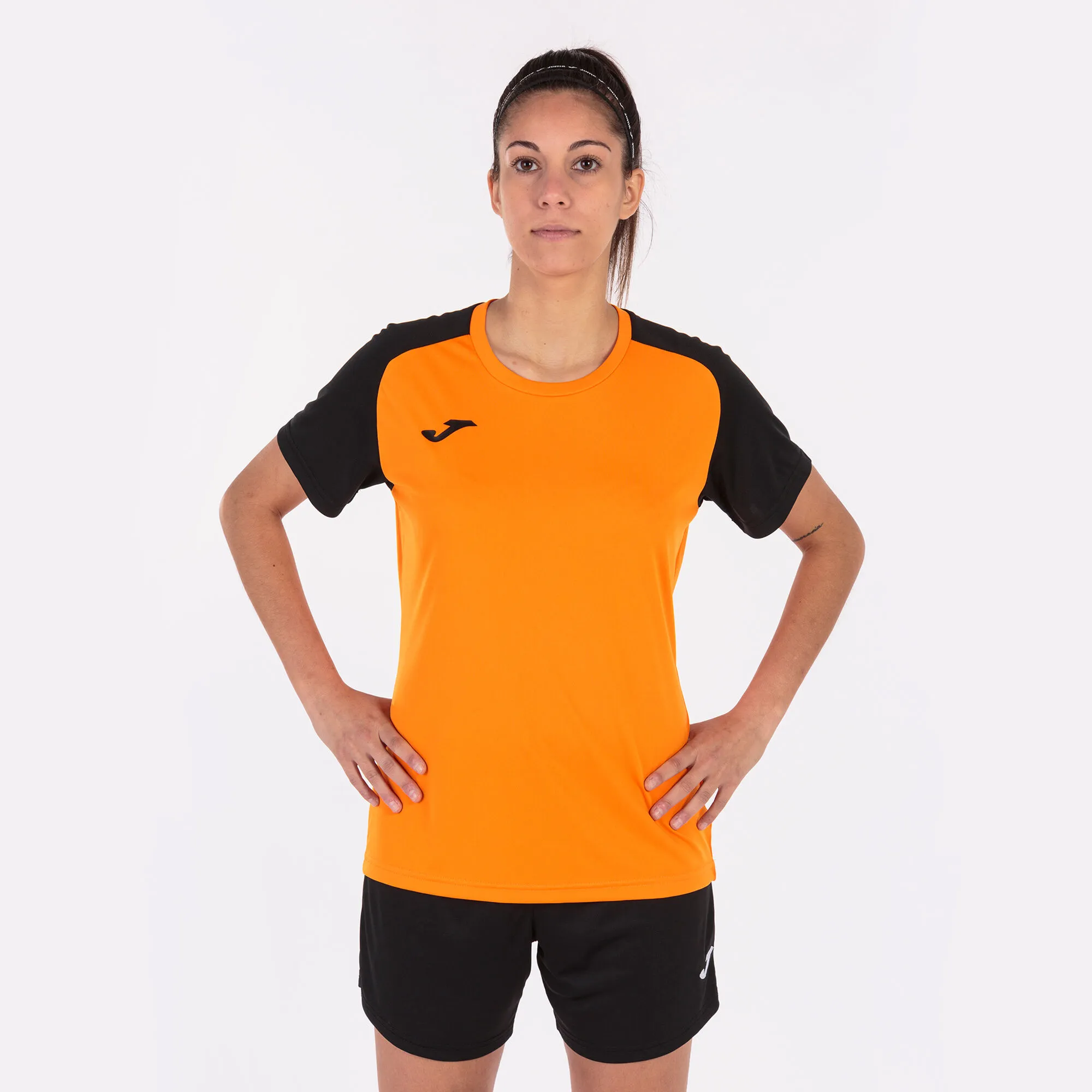 Camiseta manga corta mujer Academy IV naranja negro