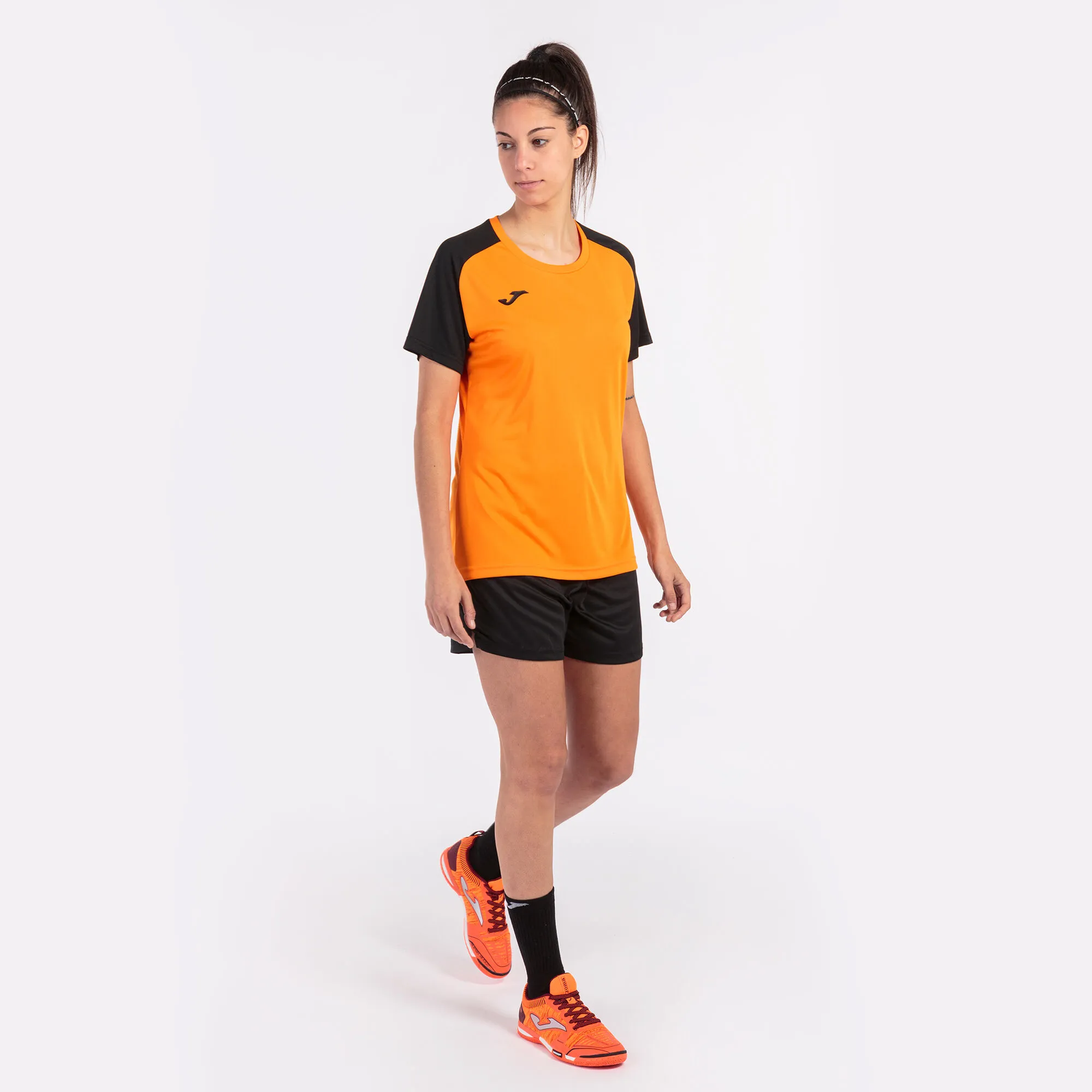 Camiseta manga corta mujer Academy IV naranja negro