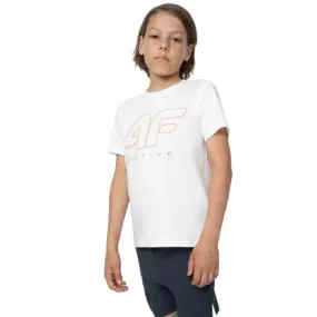 Camiseta manga corta Niño 4F Blanca. 4FJSS23TFTSM166