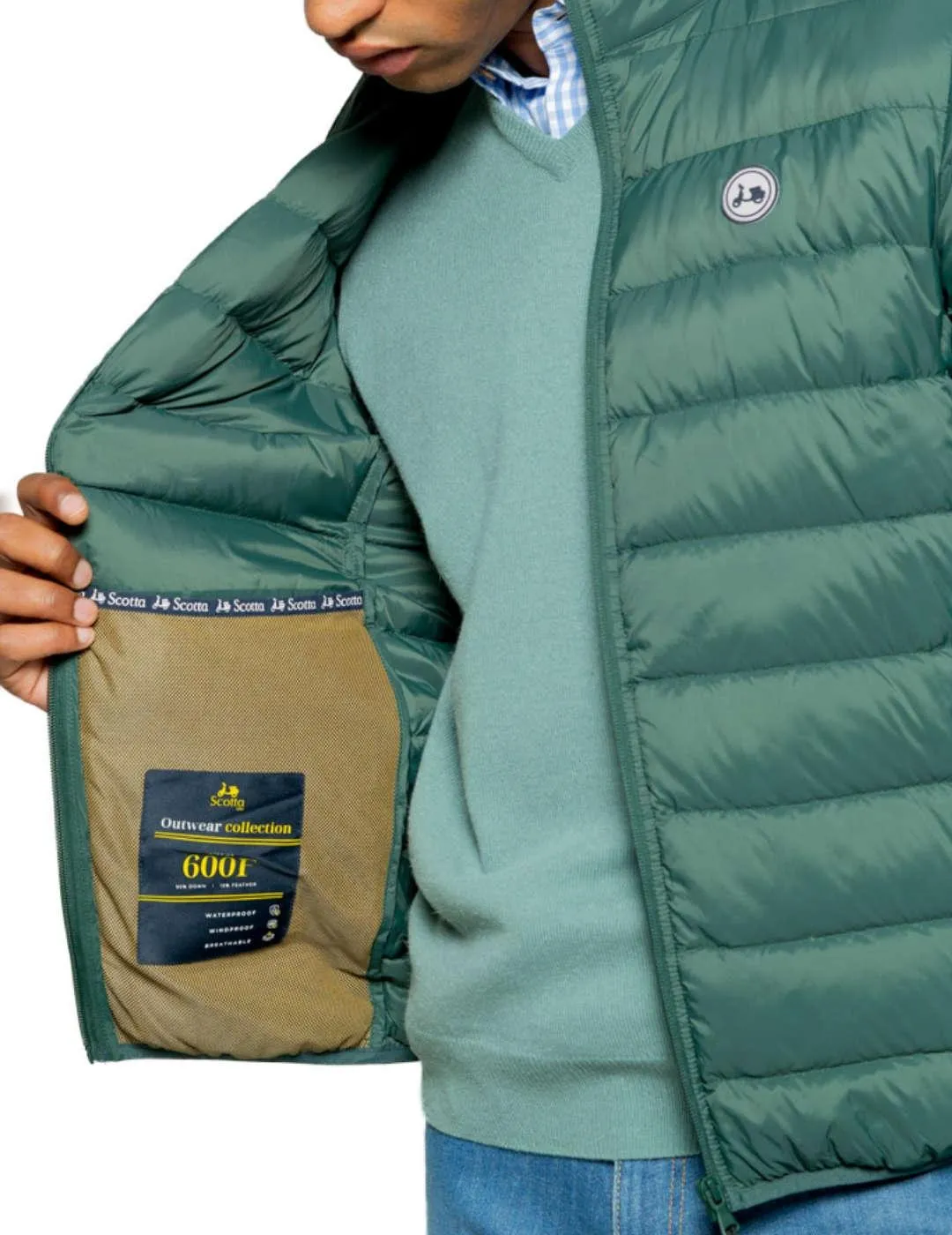 Chaqueta Scotta Classic verde sin capucha para hombre