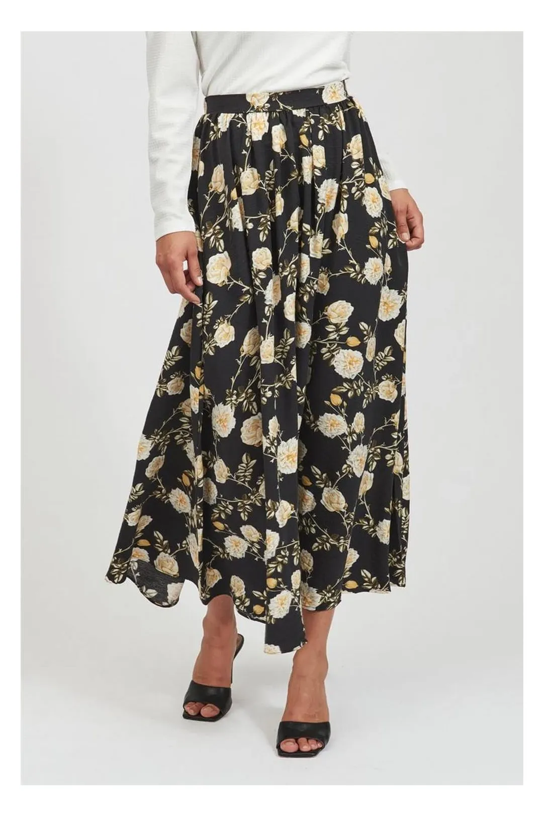 FALDA LARGA VIROSEMARY NEGRO