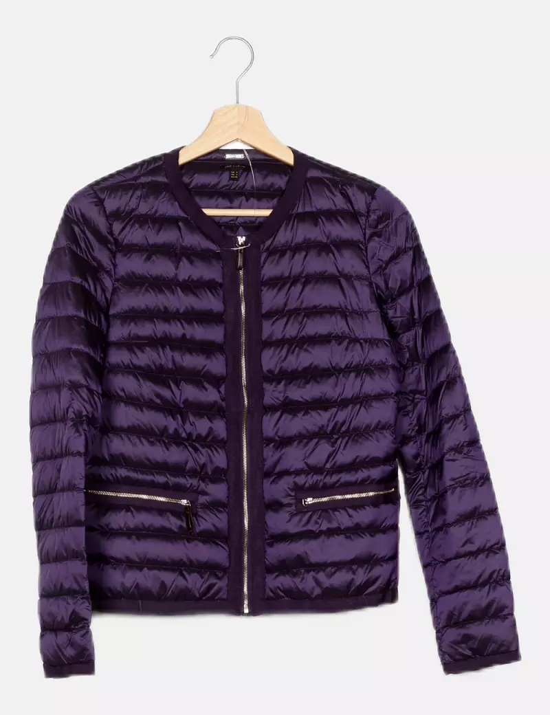 Massimo Dutti Plumifero morado acolchado