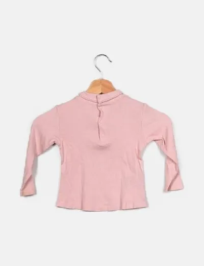 Mayoral Camiseta rosa canalé básica