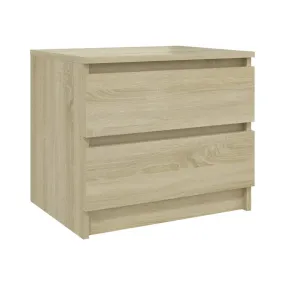 Mesita de noche madera contrachapada roble Sonoma 50x39x43,5