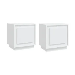 Mesitas de noche 2 uds madera contrachapada blanco 44x35x45 cm