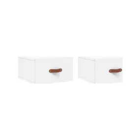 Mesitas de noche de pared 2 uds blanco 35x35x20 cm