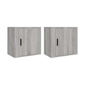 Mesitas de noche de pared 2 uds gris Sonoma 50x30x47 cm