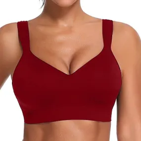 Mujer Wireless Acolchado Sujetador Deportivo Push Up Workout Gimnasio Yoga Seamless Crop Top Cómodo Sujetador