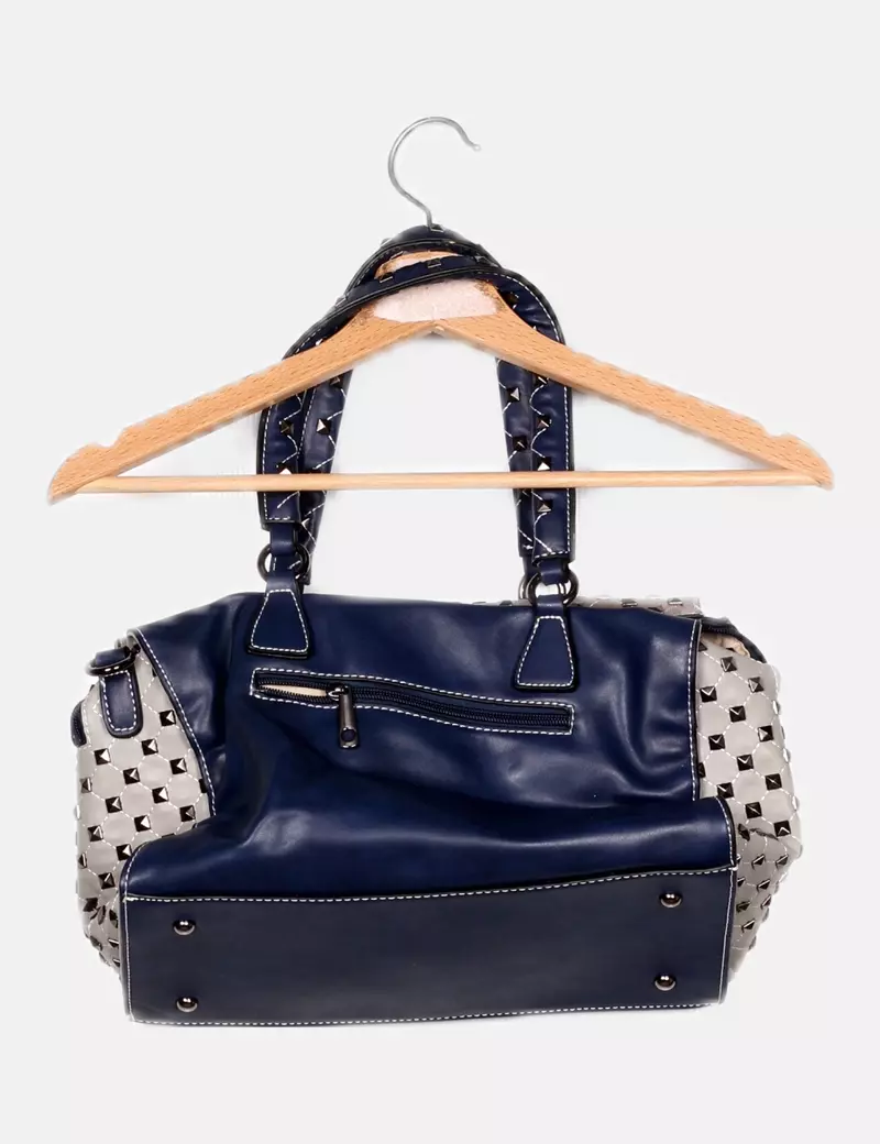 NoName Bolso bicolor tachuelas
