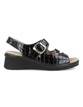 Pitillos - Sandalia Cuña Coco Hebilla Negro