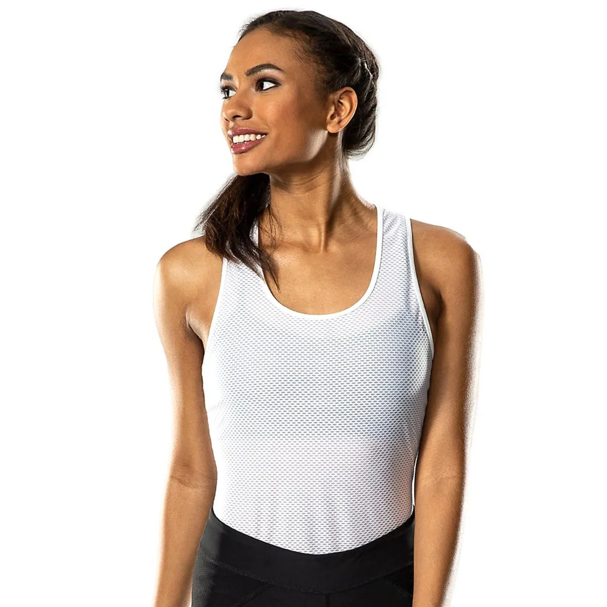 Polera Primera Capa Ciclismo Mujer Bontrager Baselayer Sin Mangas Blanco