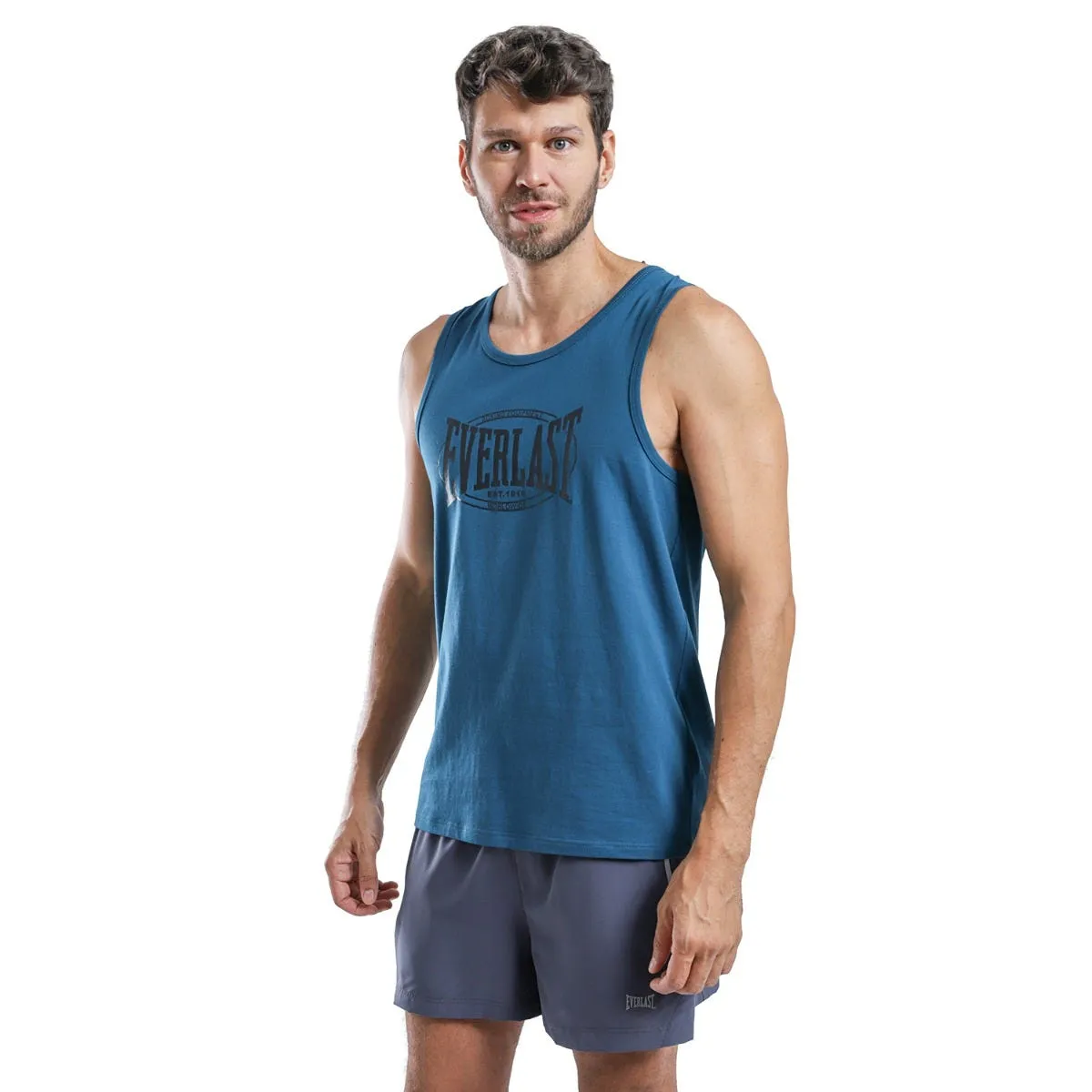 Polera Sin Mangas Entrenamiento Hombre Everlast Tank Kot Azul