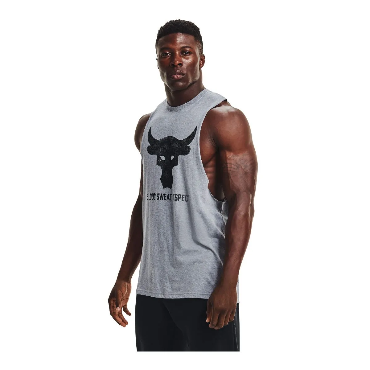 Polera Sin Mangas Entrenamiento Hombre Under Armour La roca Gris