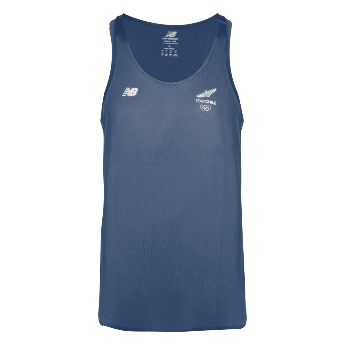 Polera Sin Mangas Running Hombre New Balance Team Chile Azul