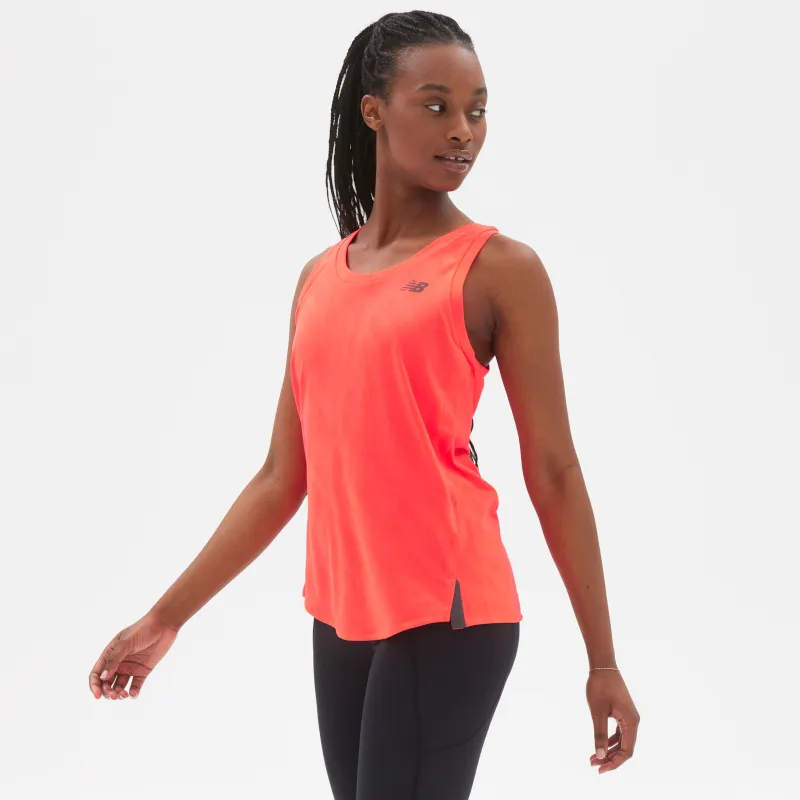 Polera Sin Mangas Running Mujer New Balance Q Speed Jacquard Naranja