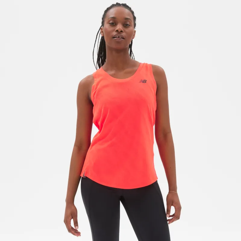 Polera Sin Mangas Running Mujer New Balance Q Speed Jacquard Naranja