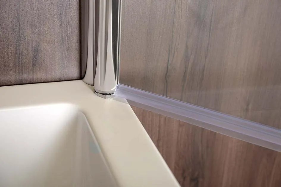 Polysan Spera - Mampara de baño 65x150 cm, aluminio brillante/cristal transparente BS-65