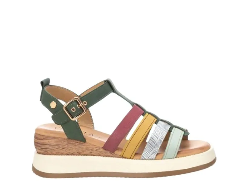 SANDALIA DE CUÑA ESTILO ROMANA CARMELA EN COLOR KAKI 16160703