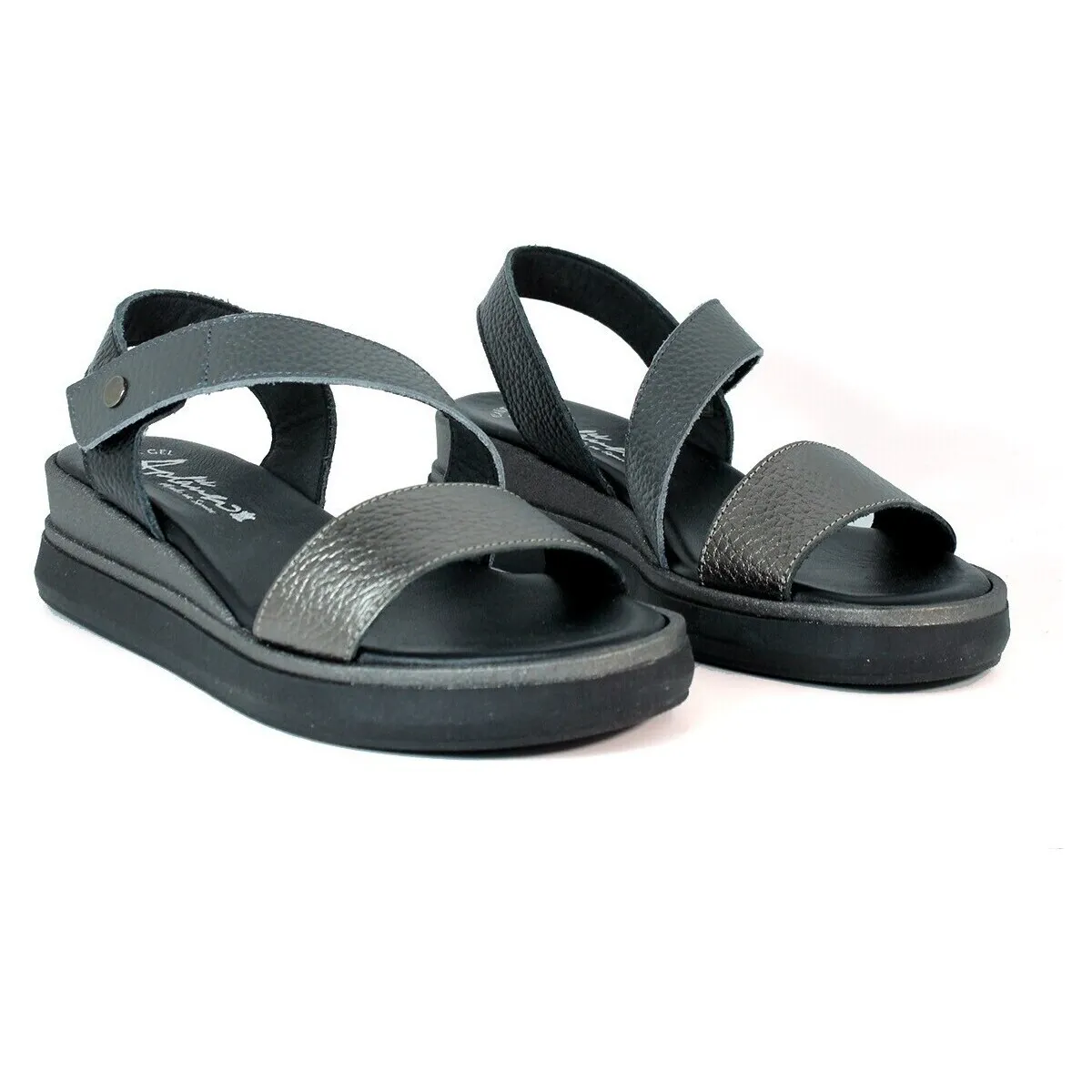 SANDALIAS DE GEL METALIZADAS NEGRAS  14592