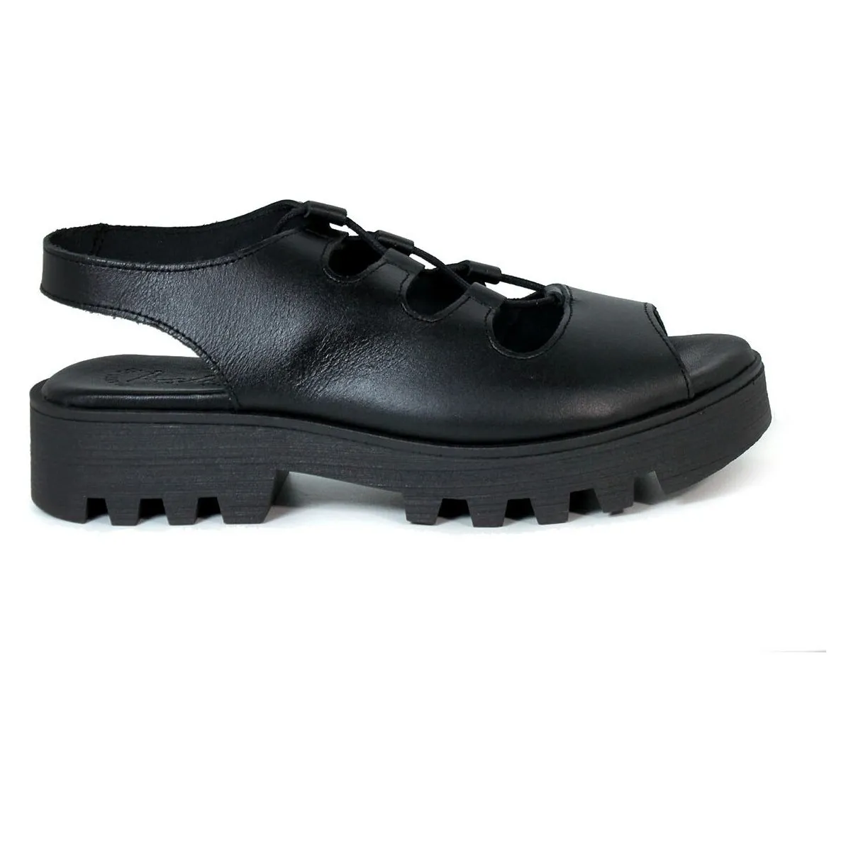 SANDALIAS TRACK DE PIEL  546 NEGRO