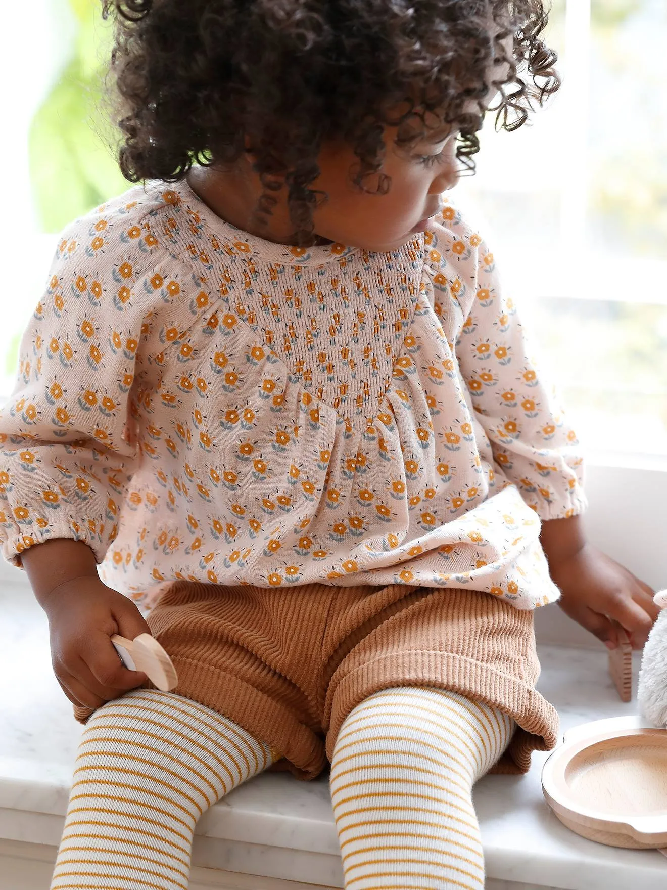 Short de pana para bebé niña
