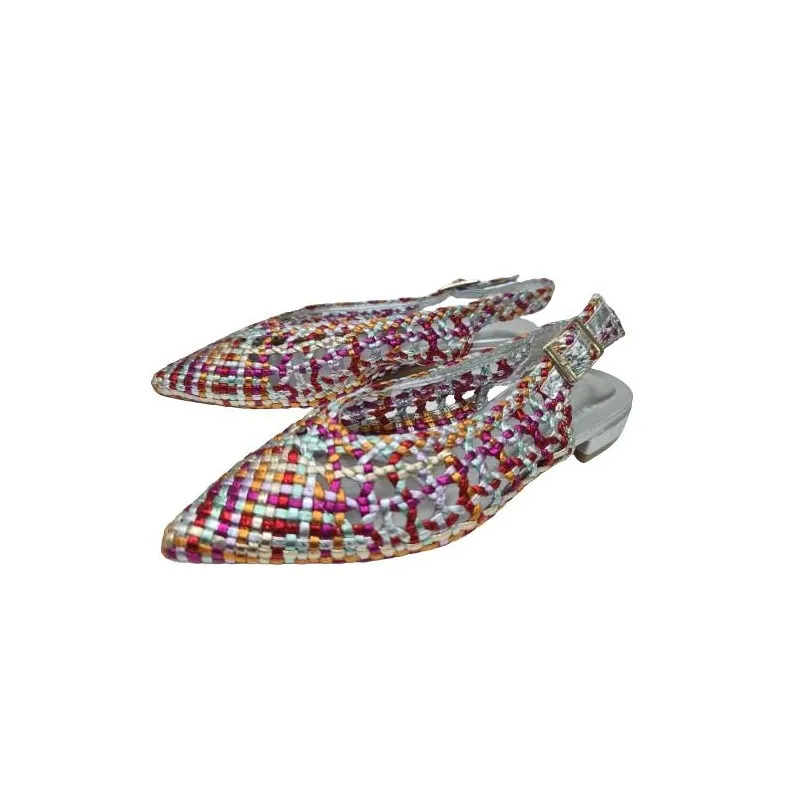 Stiletto  Plano Trenzado Multicolor Buenarotti 204