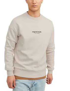 Sudadera Jack&Jones Vesterbro beige sin capucha para hombre