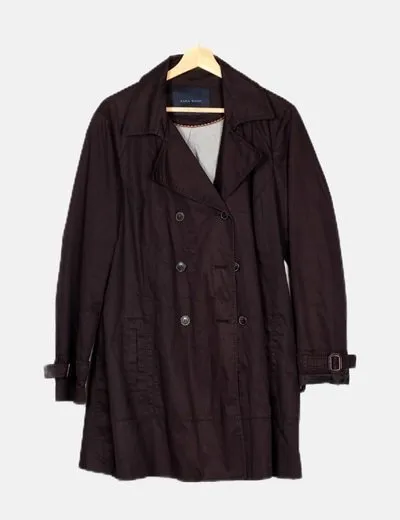 Zara Gabardina negra básica